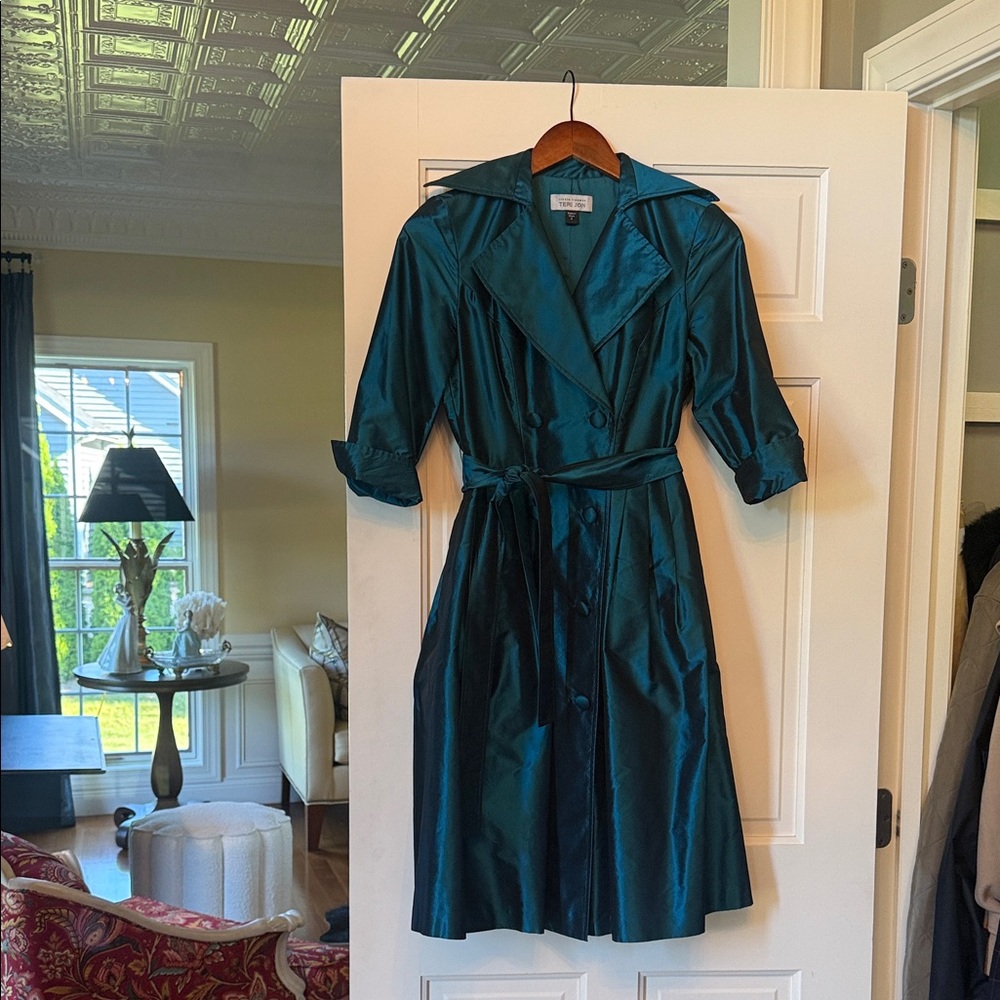 Teri Jon Teal Silk Dress
